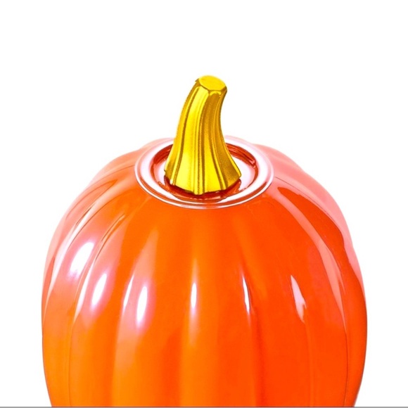 NWT Target Bullseye Playground Orange Iridescent Glass Pumpkin, w/ Gold Stem - Picture 6 of 6